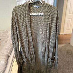 Classic Green Knit Cardigan Sweater